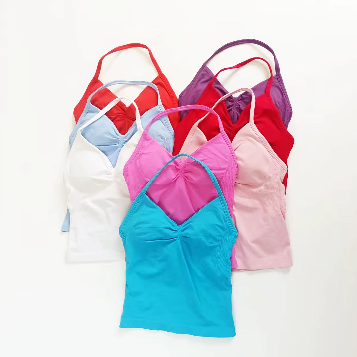 Longline Strappy Top Sports Yoga Vest Women'S Fitness Tank Top Gym Beautiful Open Back Bra Running Workout Halter