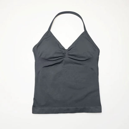 Longline Strappy Top Sports Yoga Vest Women'S Fitness Tank Top Gym Beautiful Open Back Bra Running Workout Halter