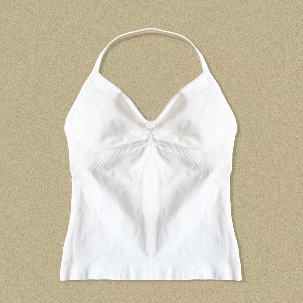 Longline Strappy Top Sports Yoga Vest Women'S Fitness Tank Top Gym Beautiful Open Back Bra Running Workout Halter