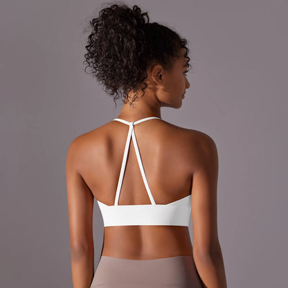 Sport Bra Soft Backless Sexy Women Fitness Bra Tights Yoga Vest High Strength Shockproof Gym Sports Top Push up with Chest Pad