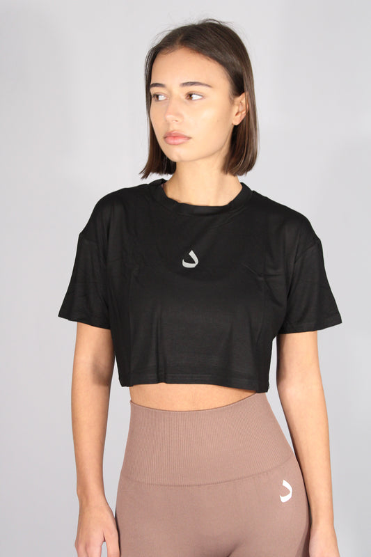 CROPPED T-SHIRTS - BLACK