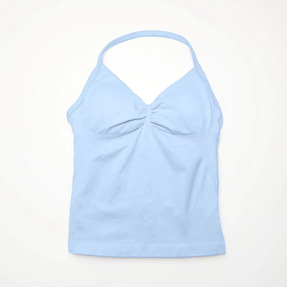 Longline Strappy Top Sports Yoga Vest Women'S Fitness Tank Top Gym Beautiful Open Back Bra Running Workout Halter
