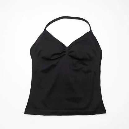Longline Strappy Top Sports Yoga Vest Women'S Fitness Tank Top Gym Beautiful Open Back Bra Running Workout Halter